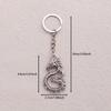 Vintage Silver Zinc Alloy Dragon Shape Keychain Pendant, Birthday Or Other Holiday Gift, Creative Fashion Item, Retro Style