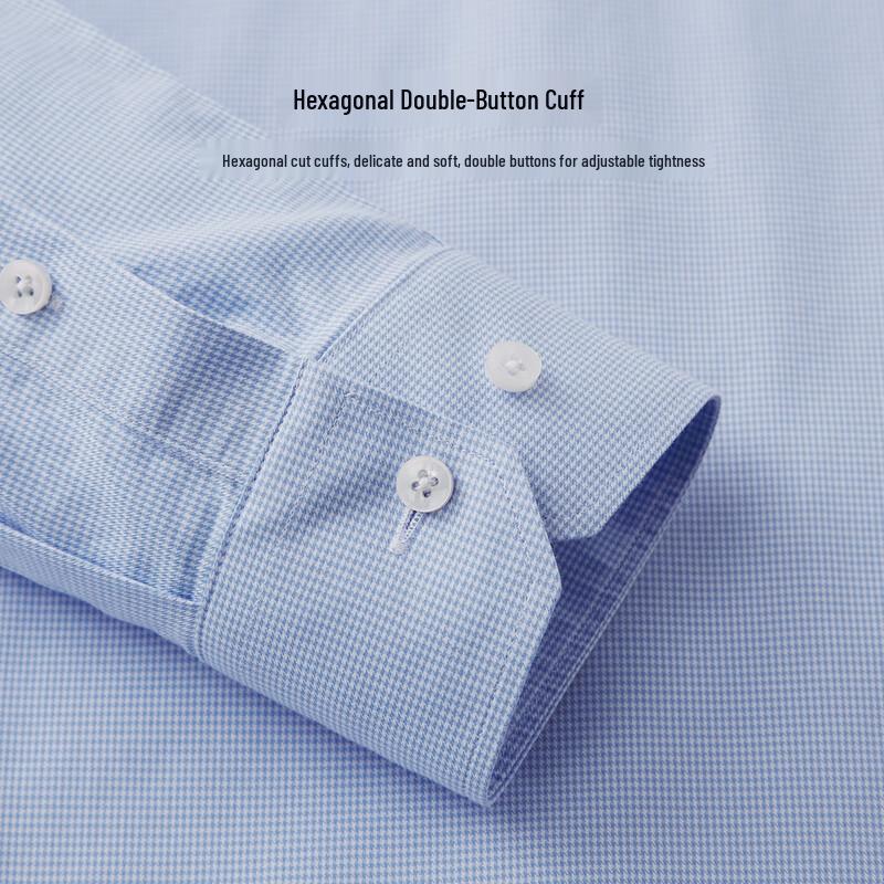 Shanshan Men's 100% Cotton Non-Iron Long-Sleeve Business Casual Shirt