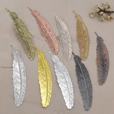 Marque-page Métal Rétro Plume Style Ethnique Magnifiques Pendentifs Plume DIY faits main Marque-page Cadeaux Étudiant