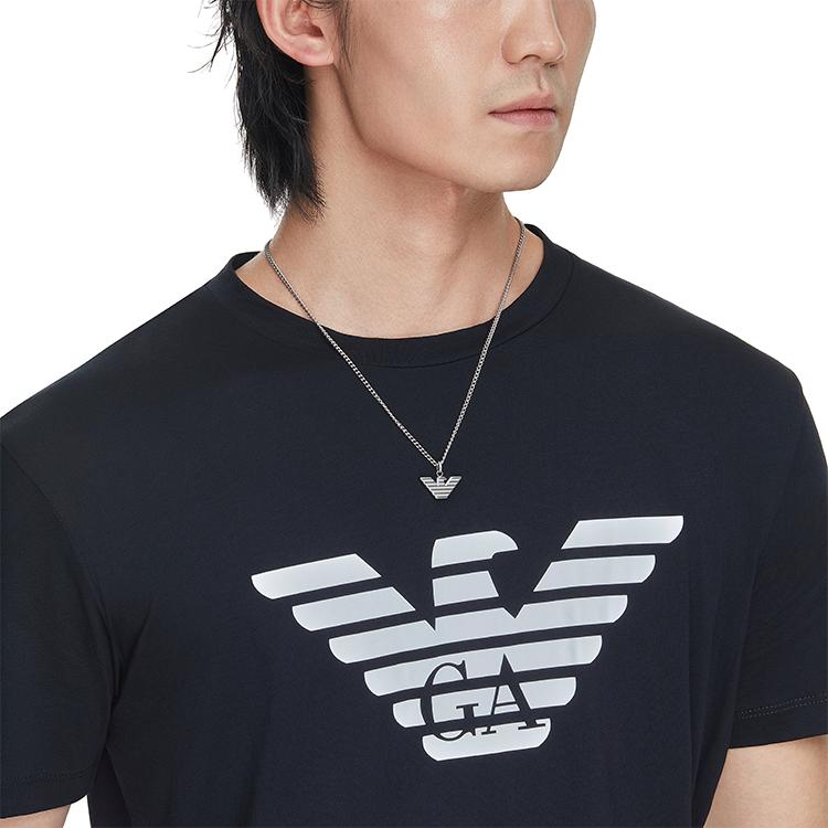 Emporio Armani Hip Hop Fashion Eagle Logo High-End Streetwear Stainless Steel Necklace Men necklace Silver EGS2916040