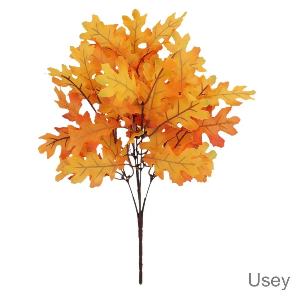 Fabric Maple Leaf Artificial Plant Bundle, Vase Home Decor, Color 2