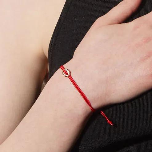 Pave Setting Silky Bracelet (Red)