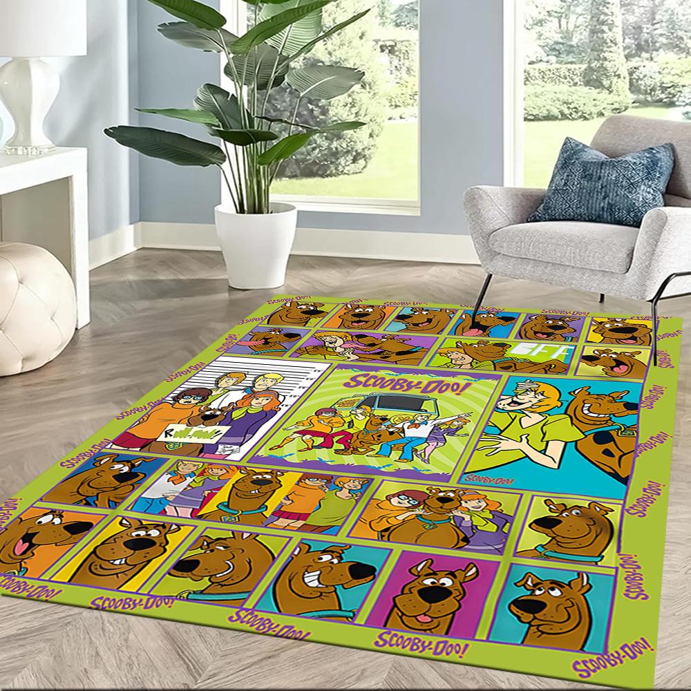 Scooby-doo Mystery Solving Team Square Rugs Are a Great Choice for Living Rooms, Bedrooms, Home Décor, and As Gifts.