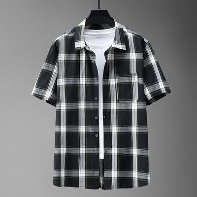 Erkek Büyük Boy Gömlek Yaz Moda Artı Boyutu 4XL-11XL Rahat Kısa Kollu Vintage Gömlek Erkekler için Üstler