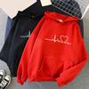 Felpa Unisex Autunno Inverno per Coppia Manica Lunga Stampa Vestibilità Rilassata Polsini Elasticizzati Tasca Grande Con Cappuccio Coulisse Morbida Calda Pullover Quotidiano con Cappuccio