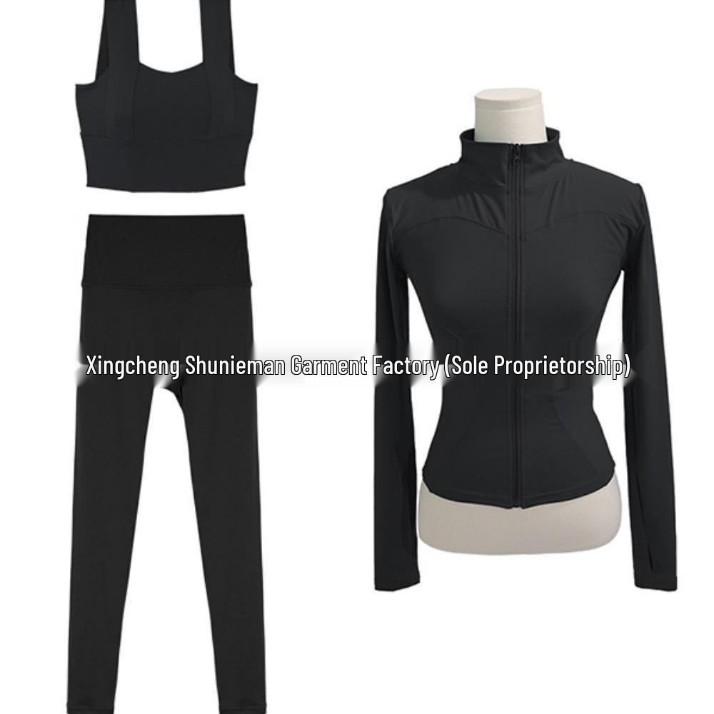 

Женский быстросохнущий летний купальник для йоги и спорта высокого класса с воротником-стойкой и эффектом похудения. Large чёрный