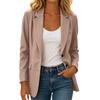 Women's Long Sleeve Button Front Lapel Jacket