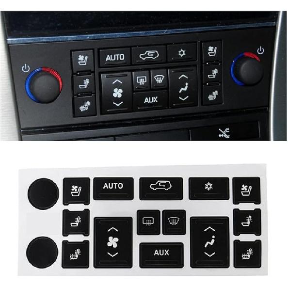 AC & Radio Repair Stickers for 2007-2014 Cadillac Escalade EXT ESV, Climate Control and Multimedia Button Repair Decal Stickers