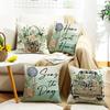 Small Fresh Summer Ocean Pillow Living Room Bedroom Home Letter Printed Linen Cushion Pillow Case
