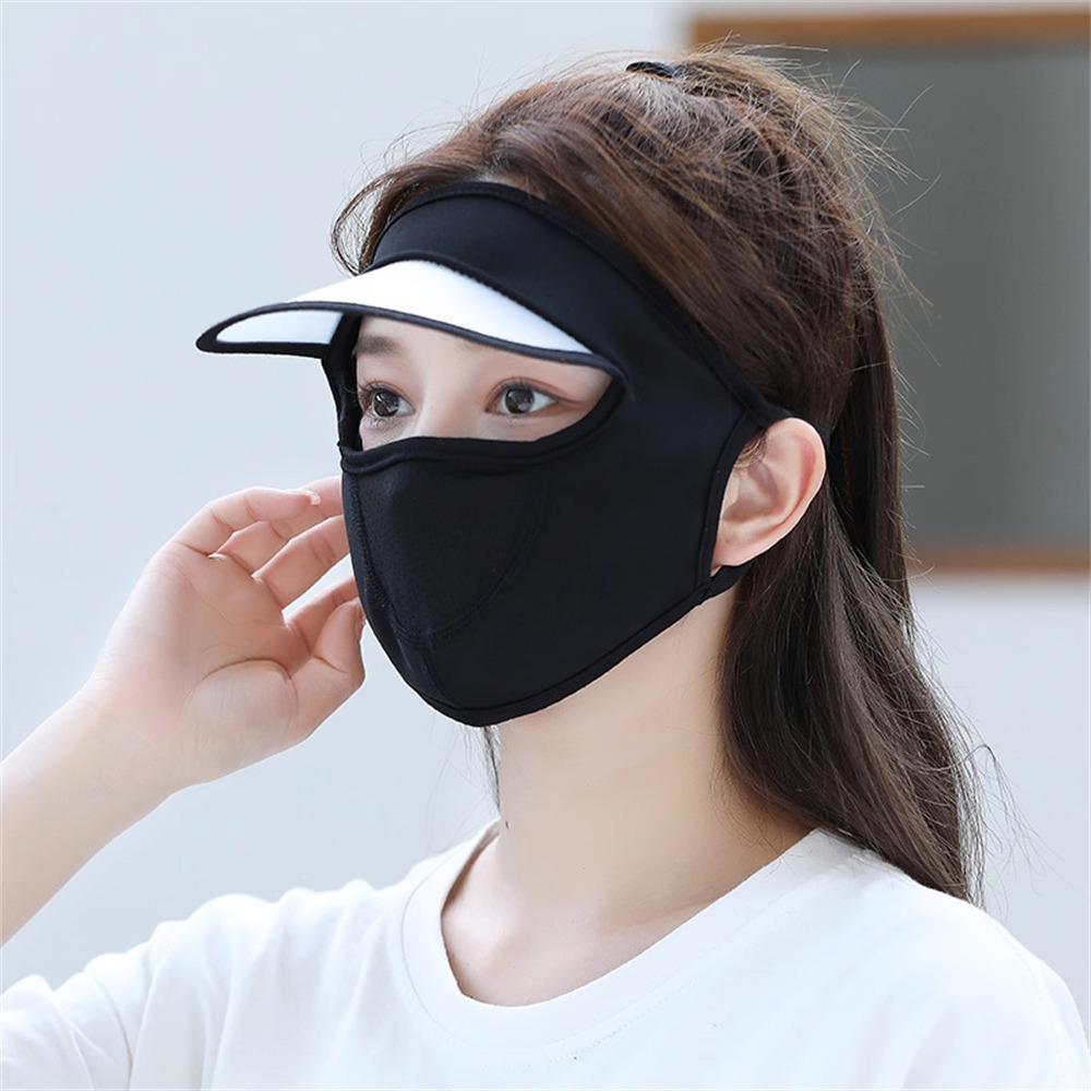 Women's Anti-UV Full Face Ice Silk Breathable Driving Sunshade Mask with Eye Corner Protection, 3D Design