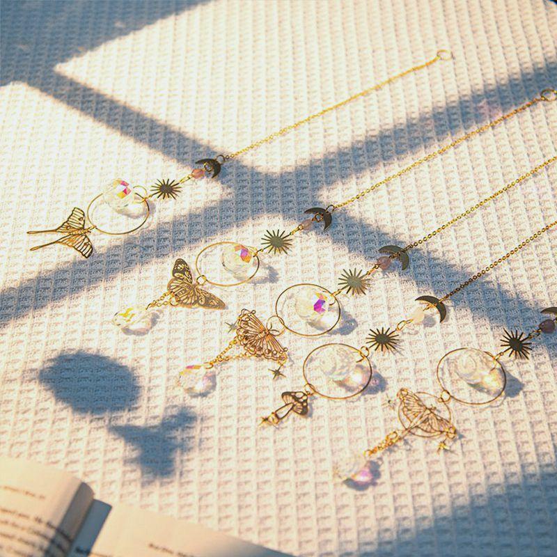 Sunlight Catcher Pendant Outdoor Window Hanging Crystal Hanging Pendants Rainbow Wind Chimes For Home Garden Window Decoration