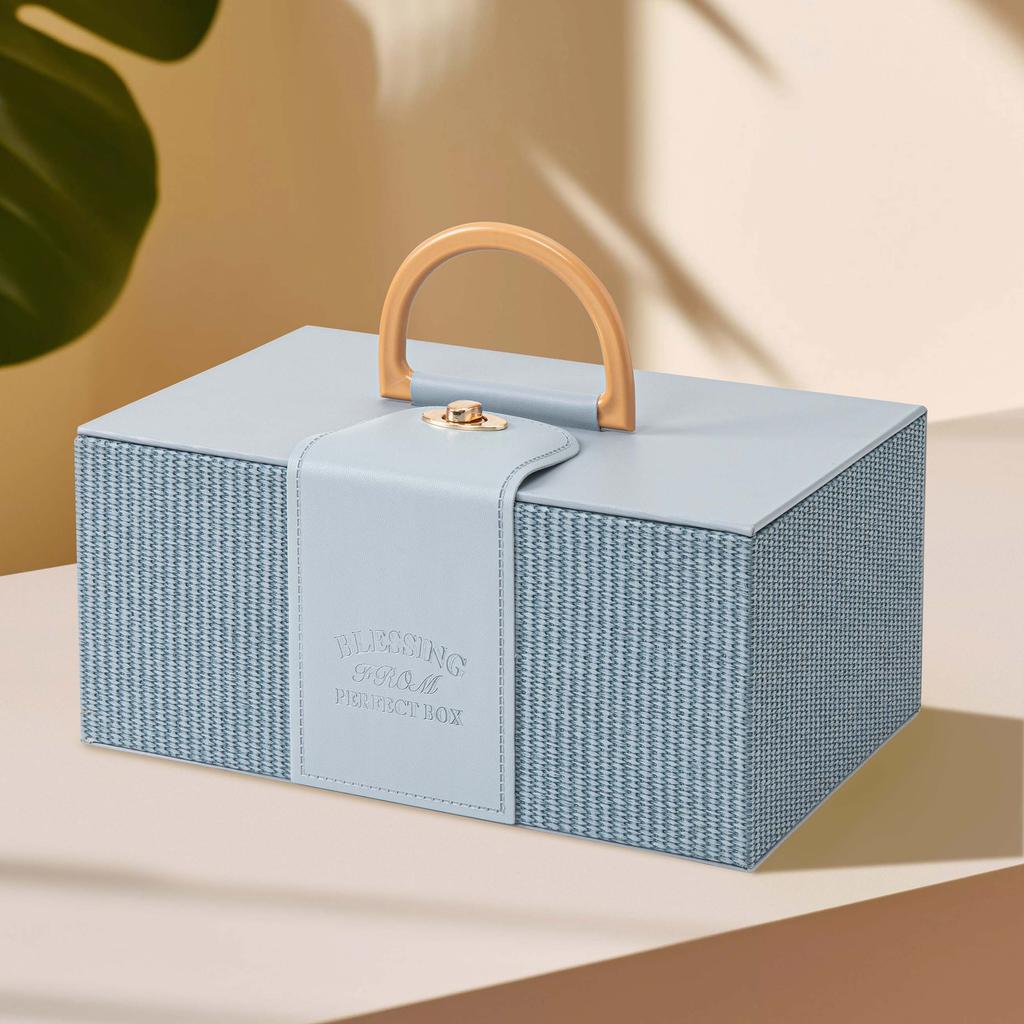 Handheld Gift Box Birthday Gift Packaging Empty Box Large leather Box Wedding candy souvenir Cosmetics storage box