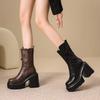 Fashion Small and Super High-heeled Women's 2025 New Platform Heightened Mid-leg Boots Fashion Boots