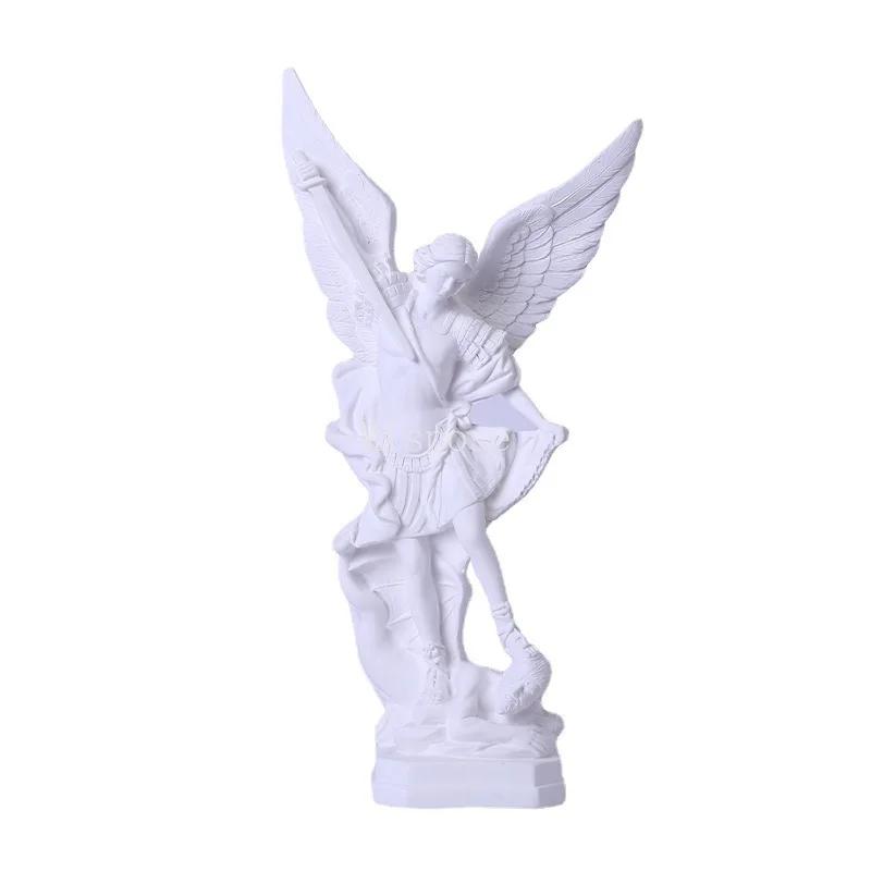 Resin Crafts White St. Milecas Angel Statue Decoration Home Living Gift