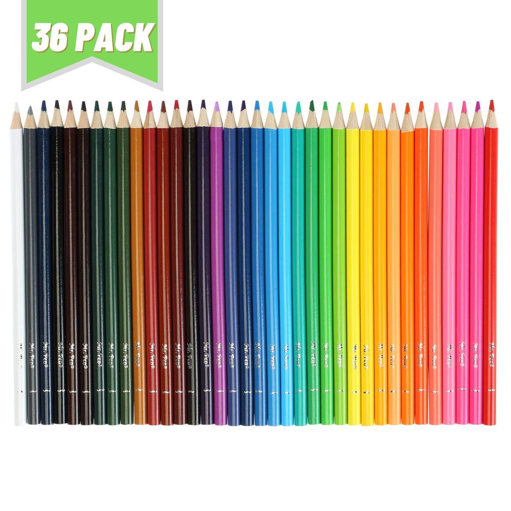 Pen Softcore Wooden Colored Pencils Set for Adults Halloween Supplies Mr. - 36-Pack & Kids,