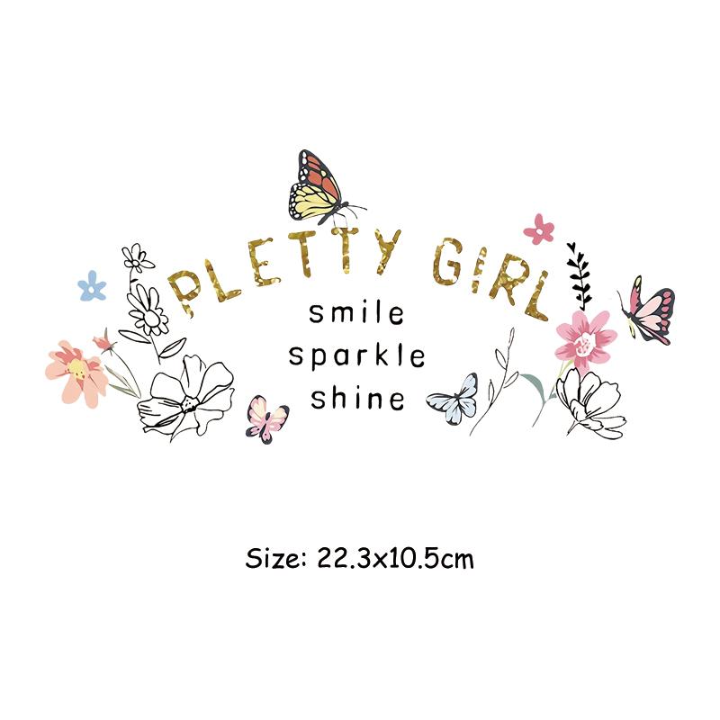 

Утюг на нашивке для девочек, нашивки A-уровня, моющиеся, новый дизайн, футболка, джинсы, наклейки, теплопередача, термонашивка 22.3x10.5cm