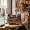 Colorful Tribal Pattern Tote Bag Fashion Casual Daily Handbag For Women