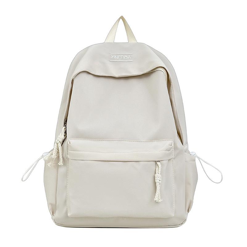 Schoolbag New Japanese Simple Versatile College Student Backpack for Middle and High School Students Large Capacity Solid Color Casual Travel Backpack