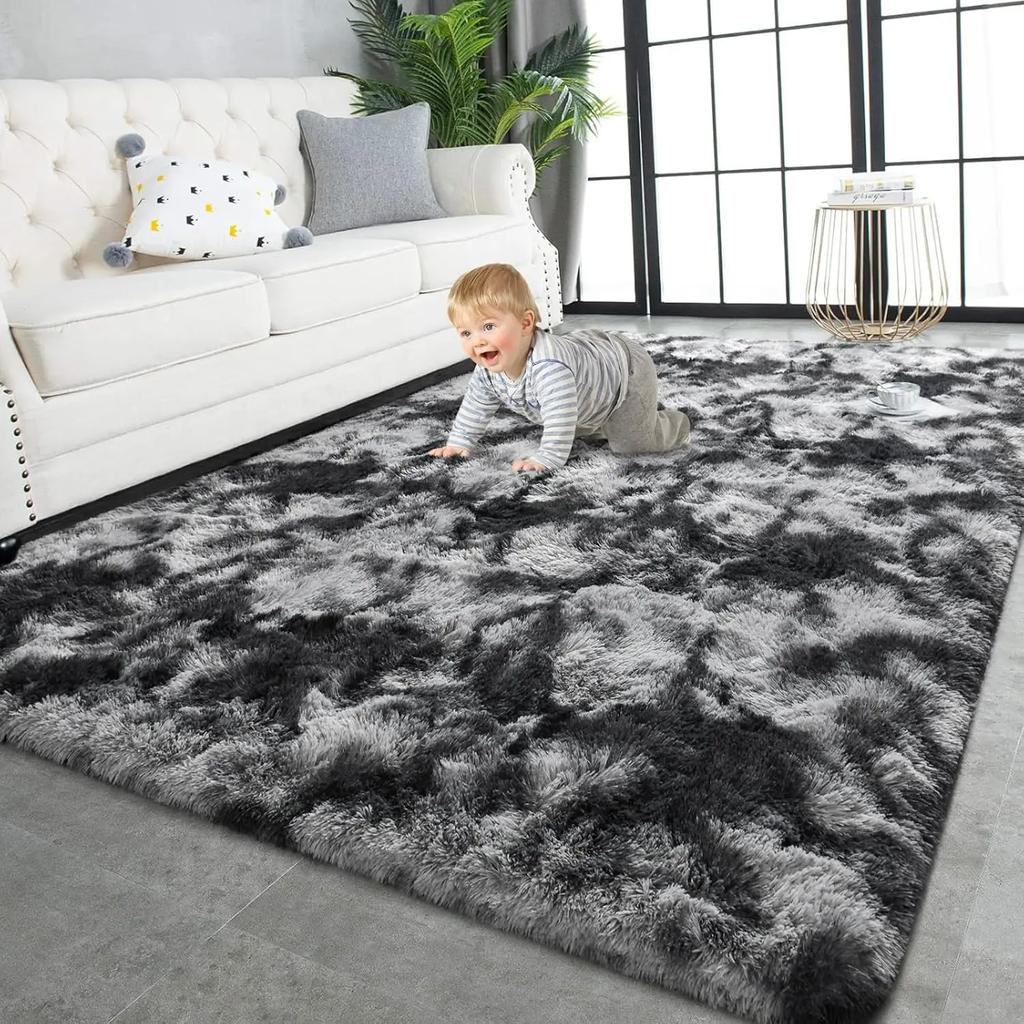 Solid-Color Plush Carpet, Soft And Fluffy For Living Room And Bedroom, Baby Room Floor Mat, Home Decoration