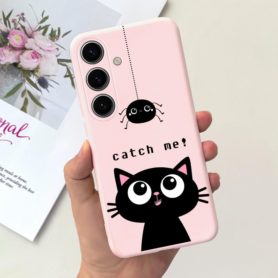 For Samsung S24 Ultra S24 Plus Case For Samsung Galaxy S24 A24+ Phone Cover Cute Cat Moon Night Cow Soft Silicone Case Coque Bag
