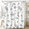 Patterned Shower Curtain with Winter Holly Design White and Gray Fabric Decorative Shower Panels for Bathroom Accessories Home D