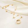 Light Luxury Simple Heart Chain Bracelets for Women Ladies Fashionable Popular Finger Ring Bracelets Party Jewelry Accessories
