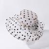 New Ladies Elegant Flower Church Hats Summer Large Wide Brim Fedora Hat For Women Organza Hat Beach Sun Kentucky Derby Hat
