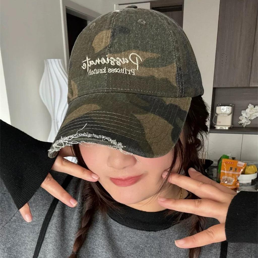 Camouflage Flowers Star Letter Embroidery Baseball Hats New Men Women Sunshade Ins Versatile Personal Fashion Retro Peaked Caps