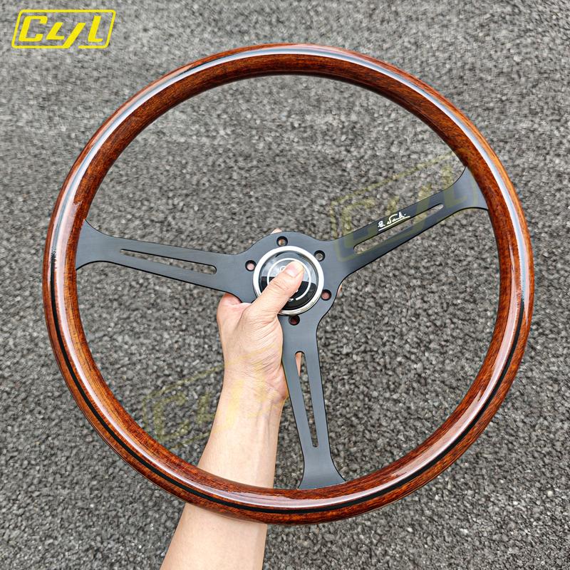 JDM 15inch Wood Style Steering Wheel Universal Vintage Retro Car Sports Steering Wheel