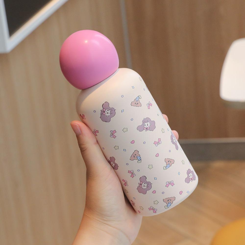 Double Wall Insulated Bottle Spherical Lid Vacuum Cup Ins Style Thermos Cup  Kids