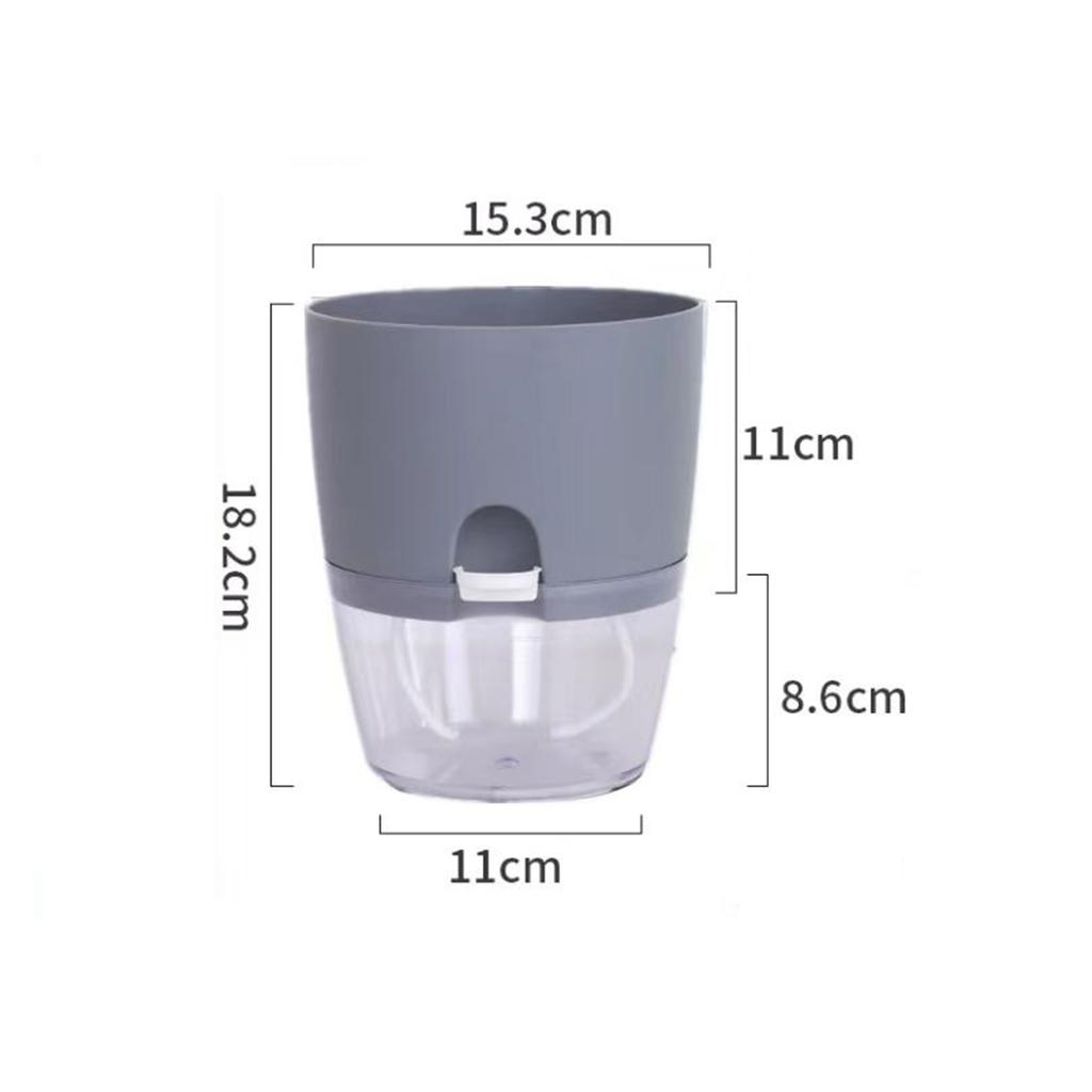 Transparent Double Layer Plastic Flower Pot Self Watering Flowerpot Cotton Rope Watering Small Plant Pot with Injection Port