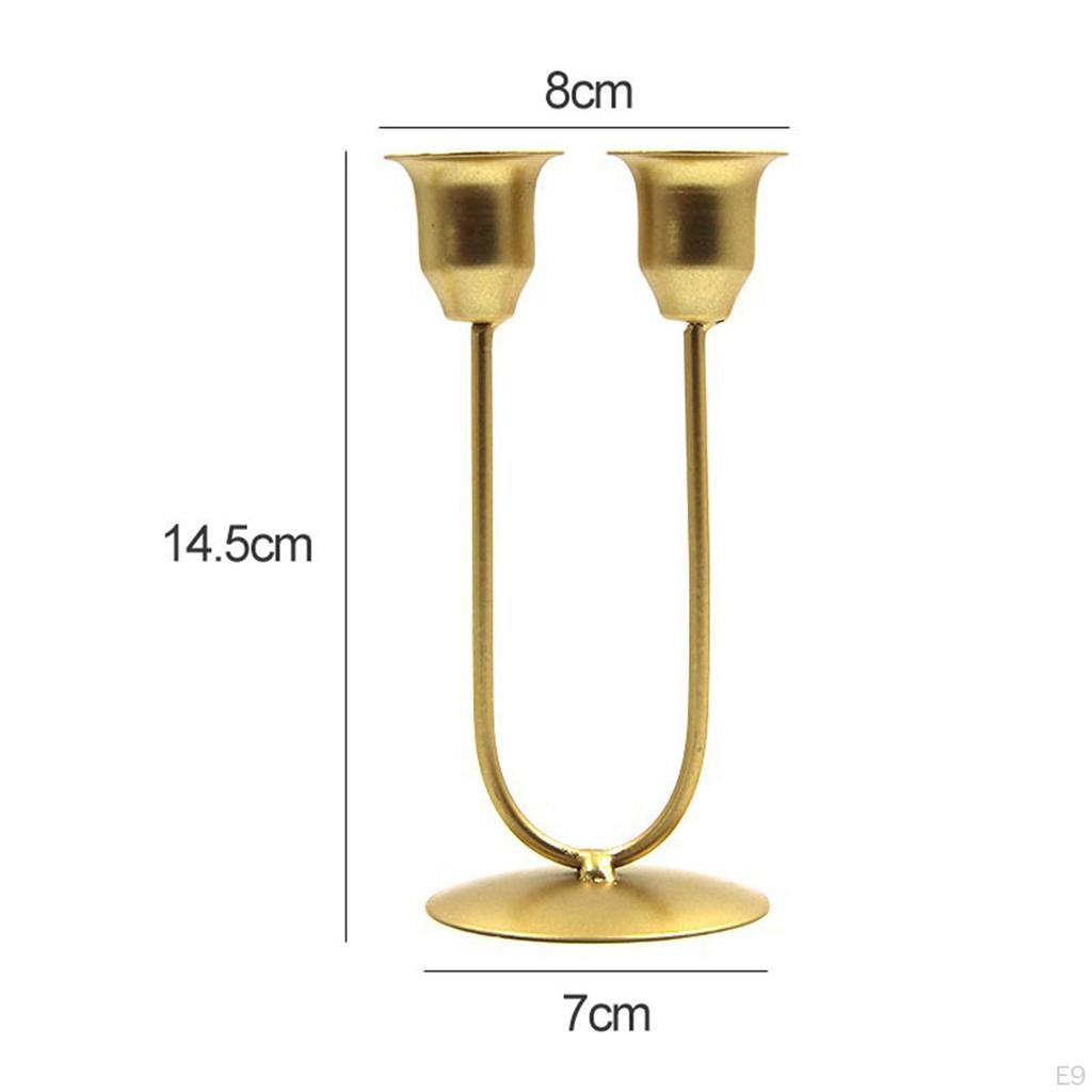 Candle Holder for Pillar Candles Decorative Stands 2 Arm Iron Ornament Candlestick