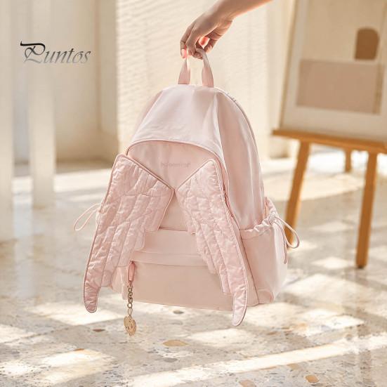 Daily Commuter Daypack Angel Wing Backpack for Women Girls, Lightweight Nylon School Bag, Large Bookbag Outdoor Travel Commute Girls