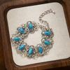 Tribal Turquoise Bracelet Ethnic Style Bohemian Bangles Simple Wide Bangle  Women
