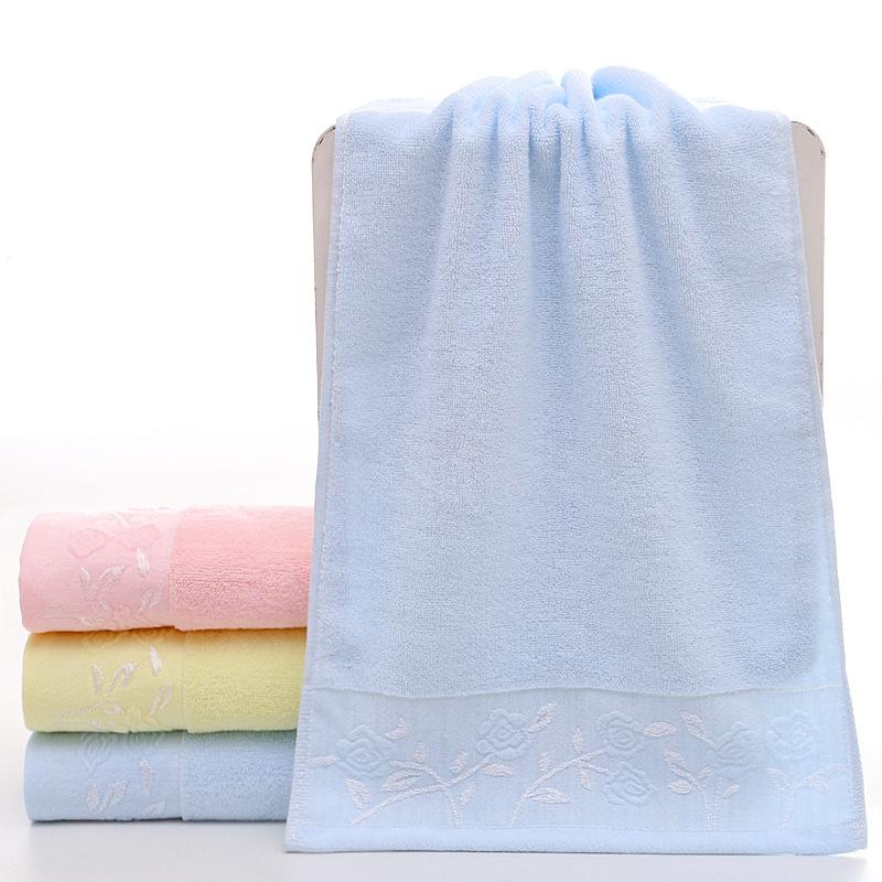 100% Cotton 32-thread Towel for Face Washing, Thick Rose-patterned Towel, Daily-use Face Towel