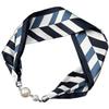 Breathable Material Floral Print Scarf Magnetic Pearl Buckle Necklace