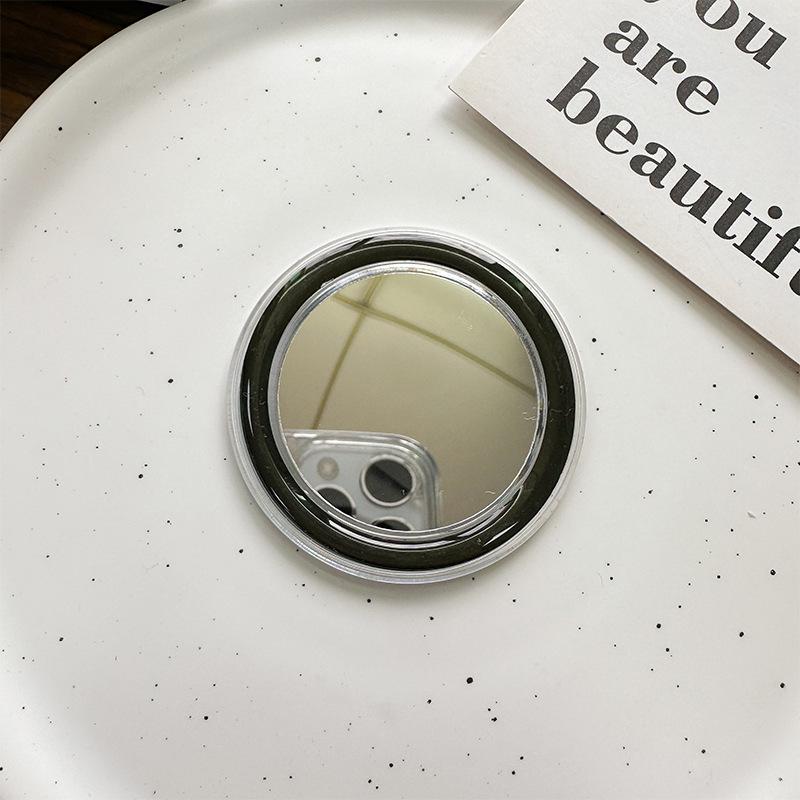 Magsafe Solid Color Magnetic Suction Transparent Mobile Phone Airbag Bracket Base Diy Mirror Portable Makeup Mirror Simple Refrigerator Sticker