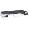 11 Piece Garden Lounge Set with Cushions White Pine Wood