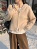 Women's Hooded Wool Cardigan Jacket - Cozy, Fashionable Sweatshirt for Autumn/Winter