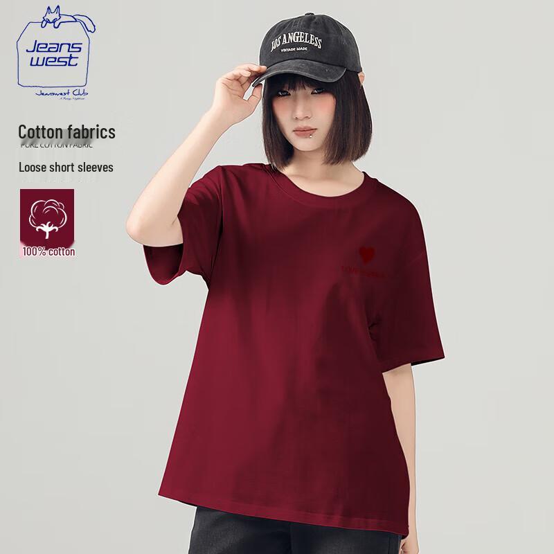 JEANSWEST CLUB Women s Retro Loose Short Sleeve T-Shirt XL