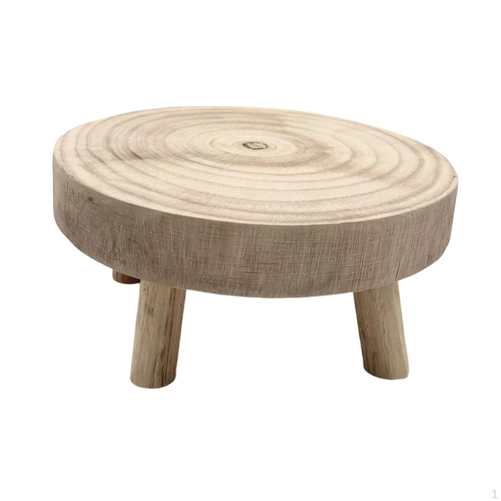 

Wood Plant Stand Round Riser Indoor Outdoor Display Flower Pot Holder Stool for Patio S