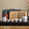 Business car express passenger suet jade travel tea set wisteria flower tea pot enterprise souvenir