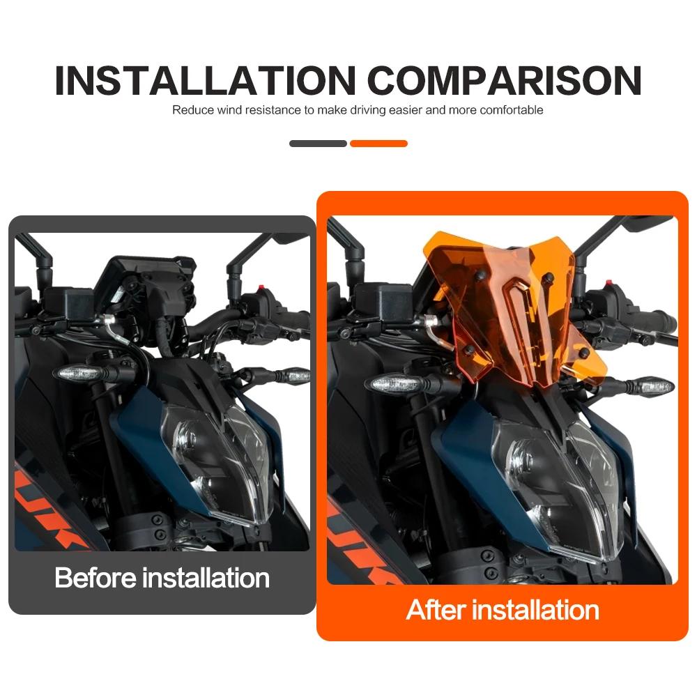 Motorcycle Accessories For 390 Duke DUKE 390 2024 2025 New Sport Screen Windshields Front Wind Deflector Fairing Orange Gray