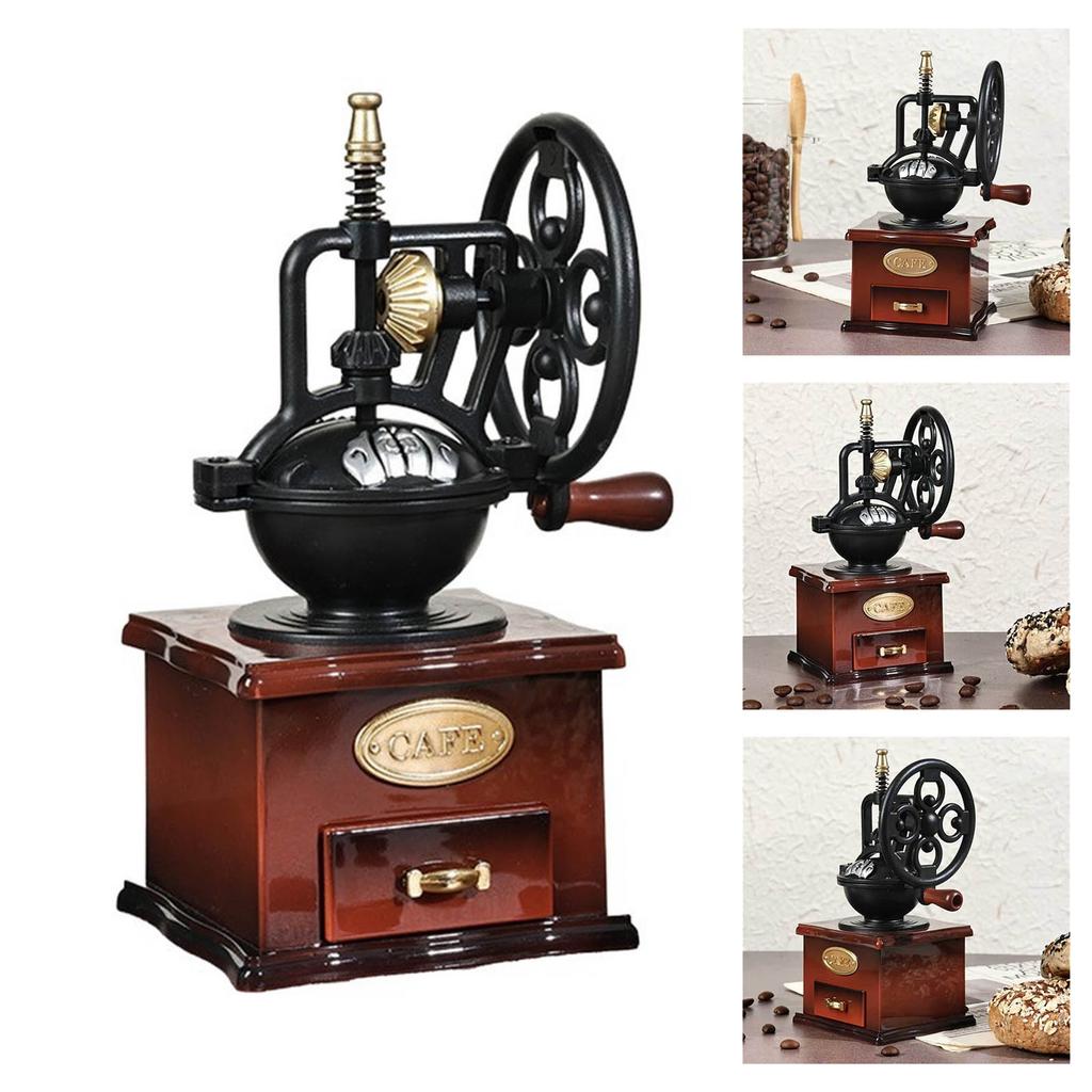 Hand Crank Coffee Grinders Shape Mechanism Musical Box Wind Up Music Box Birthday Gift Table Ornament Home Decorations