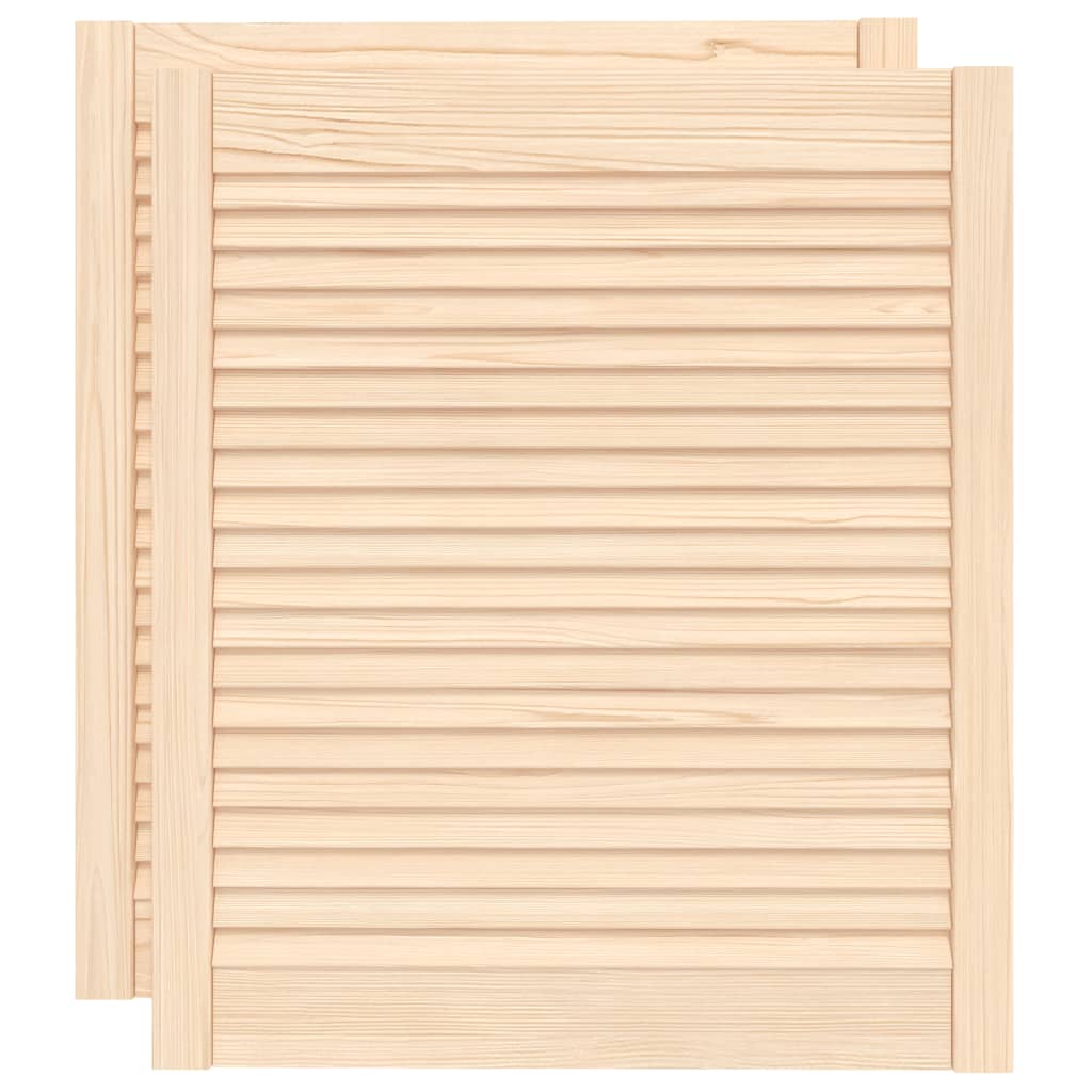 Cabinet Doors with Louver Design 2 Pcs 69 X 59.4 Cm Solid Wood