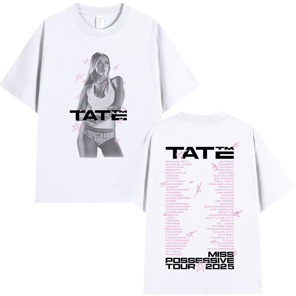 Tate McRae Miss Possessive Tour Merch T-shirt Unisex Donna Harajuku Girocollo Manica Corta T-shirt Cotone Casual T-shirt Streetwear