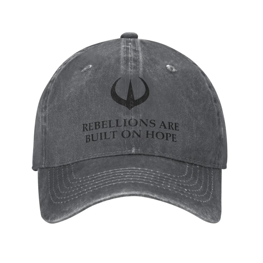 Rebellions Are Built On Hope Andor Quote Baseball Cap Fashion Distressed Washed Headwear Unisex Outdoor Travel Adjustable Hats