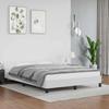 VidaXL Bed Frames with Headboard Slat Base Upholstered Bed Slat Frame Double Bed Adult Bedroom Interior White 347502