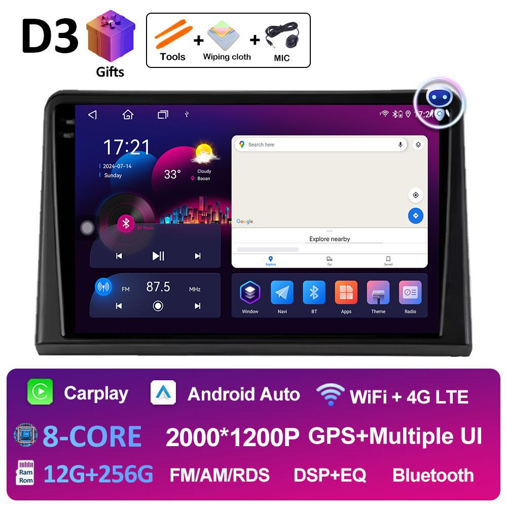 GPS Navigation Wireless Carplay For Renault Express 2021 2022 Android Auto WIFI Cooling Fan Bluetooth 2.5D Touch Screen No 2 Din