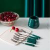 6pcs Fork and Storage Can Set Simple Nordic Style Fruit Fork Dessert Fork Tableware Practical Kitchenware